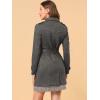 imageAllegra K Womens Faux Suede Trench Coat Notched Lapel Double Breasted Jacket with BeltDark Gray