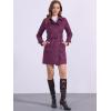 imageAllegra K Womens Faux Suede Trench Coat Notched Lapel Double Breasted Jacket with BeltDark Purple