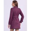 imageAllegra K Womens Faux Suede Trench Coat Notched Lapel Double Breasted Jacket with BeltDark Purple