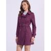 imageAllegra K Womens Faux Suede Trench Coat Notched Lapel Double Breasted Jacket with BeltDark Purple