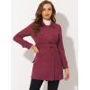 imageAllegra K Womens Faux Suede Trench Coat Notched Lapel Double Breasted Jacket with BeltDeep Red
