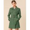 imageAllegra K Womens Faux Suede Trench Coat Notched Lapel Double Breasted Jacket with BeltGreen