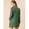 imageAllegra K Womens Faux Suede Trench Coat Notched Lapel Double Breasted Jacket with BeltGreen