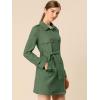 imageAllegra K Womens Faux Suede Trench Coat Notched Lapel Double Breasted Jacket with BeltGreen