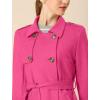 imageAllegra K Womens Faux Suede Trench Coat Notched Lapel Double Breasted Jacket with BeltHot Pink