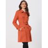 imageAllegra K Womens Faux Suede Trench Coat Notched Lapel Double Breasted Jacket with BeltOrange