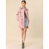 imageAllegra K Womens Faux Suede Trench Coat Notched Lapel Double Breasted Jacket with BeltPink