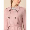imageAllegra K Womens Faux Suede Trench Coat Notched Lapel Double Breasted Jacket with BeltPink
