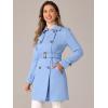 imageAllegra K Womens Faux Suede Trench Coat Notched Lapel Double Breasted Jacket with BeltSky Blue