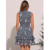 imageAllegra K Womens Floral Chiffon Dresses Smocked Mini Sleeveless ALine DressBlue Gray