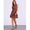 imageAllegra K Womens Floral Chiffon Dresses Smocked Mini Sleeveless ALine DressBurgundy