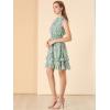 imageAllegra K Womens Floral Chiffon Dresses Smocked Mini Sleeveless ALine DressGreen