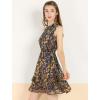 imageAllegra K Womens Floral Chiffon Dresses Smocked Mini Sleeveless ALine DressNavy Blue