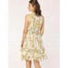 imageAllegra K Womens Floral Chiffon Dresses Smocked Mini Sleeveless ALine DressWhite