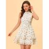 imageAllegra K Womens Floral Chiffon Dresses Smocked Mini Sleeveless ALine DressWhitefloral