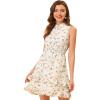 imageAllegra K Womens Floral Chiffon Dresses Smocked Mini Sleeveless ALine DressWhitefloral
