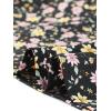 imageAllegra K Womens Floral Printed Top Long Sleeve Round Neck Ruffle Collar BlouseBlack