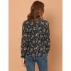 imageAllegra K Womens Floral Ruffled Vintage Boho Long Sleeve Mock Neck BlouseBlack