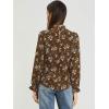 imageAllegra K Womens Floral Ruffled Vintage Boho Long Sleeve Mock Neck BlouseBrown