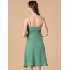 imageAllegra K Womens Floral Twist Front Knee Length Summer Adjustable Strap DressGreen