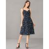 imageAllegra K Womens Floral Twist Front Knee Length Summer Adjustable Strap DressNavy
