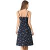 imageAllegra K Womens Floral Twist Front Knee Length Summer Adjustable Strap DressNavy