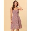 imageAllegra K Womens Floral Twist Front Knee Length Summer Adjustable Strap DressRed