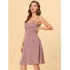 imageAllegra K Womens Floral Twist Front Knee Length Summer Adjustable Strap DressRed