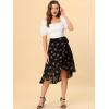 imageAllegra K Womens Flowy Summer Chiffon Skirt Ruffle Hem High Low Floral Wrap Skirts