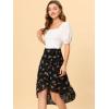 imageAllegra K Womens Flowy Summer Chiffon Skirt Ruffle Hem High Low Floral Wrap Skirts