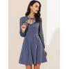 imageAllegra K Womens Halloween Sweetheart Neckine Cutout ALine Mesh Sleeve Gothic Mini DressBlue Grey