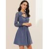 imageAllegra K Womens Halloween Sweetheart Neckine Cutout ALine Mesh Sleeve Gothic Mini DressBlue Grey