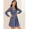 imageAllegra K Womens Halloween Sweetheart Neckine Cutout ALine Mesh Sleeve Gothic Mini DressBlue Grey