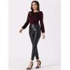 imageAllegra K Womens Halloween Velvet Top Semi Sheer BurnOut Long Sleeve Printed TopBurgundy