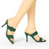 imageAllegra K Womens Opened Toe Buckle Stiletto Heels Slide SandalsGreen