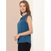 imageAllegra K Womens Peter Pan Collar Blouse Sheer Mesh Panel Short Sleeve Work Top ShirtPeacock Blue