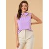 imageAllegra K Womens Peter Pan Collar Blouse Sheer Mesh Panel Short Sleeve Work Top ShirtPurple