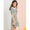 imageAllegra K Womens Peter Pan Collar Dress 2024 Floral Printed Button Bow Tie Short Sleeve Shirt DressesBlack