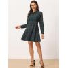 imageAllegra K Womens Plaids Button Down Cotton Mini ALine Shirt DressGreen