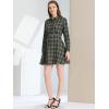 imageAllegra K Womens Plaids Button Down Cotton Mini ALine Shirt DressNavy Blue