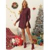 imageAllegra K Womens Plaids Button Down Cotton Mini ALine Shirt DressRed
