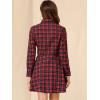 imageAllegra K Womens Plaids Button Down Cotton Mini ALine Shirt DressRed