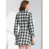 imageAllegra K Womens Plaids Button Down Cotton Mini ALine Shirt DressWhite