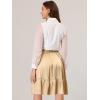 imageAllegra K Womens Ruffle Satin High Waist Tie Wrap Asymmetrical Midi SkirtKhaki