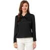 imageAllegra K Womens Satin Work Office Blouse Tie Neck Business Casual TopBlack