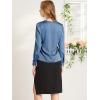imageAllegra K Womens Satin Work Office Blouse Tie Neck Business Casual TopDusty Blue