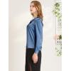 imageAllegra K Womens Satin Work Office Blouse Tie Neck Business Casual TopDusty Blue