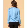 imageAllegra K Womens Satin Work Office Blouse Tie Neck Business Casual TopLight Blue