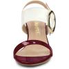 imageAllegra K Womens Slingback Block High Heel SandalsBurgundy White
