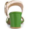 imageAllegra K Womens Slingback Block High Heel SandalsGreen Beige